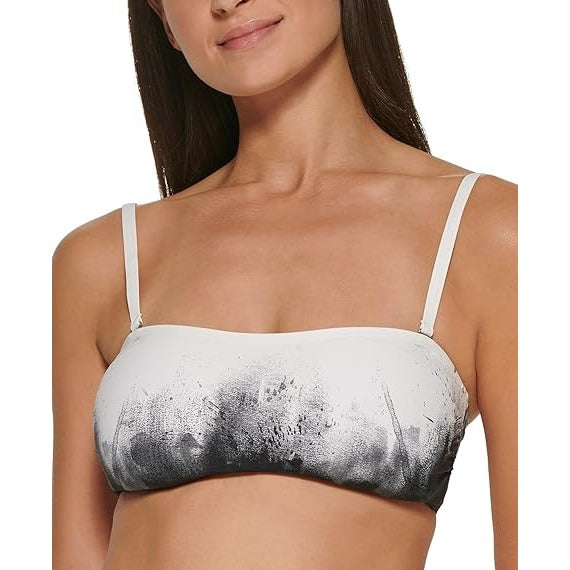 Calvin Klein Tie-Dye Bandeau Bikini Top - Size Medium Women Swim Top