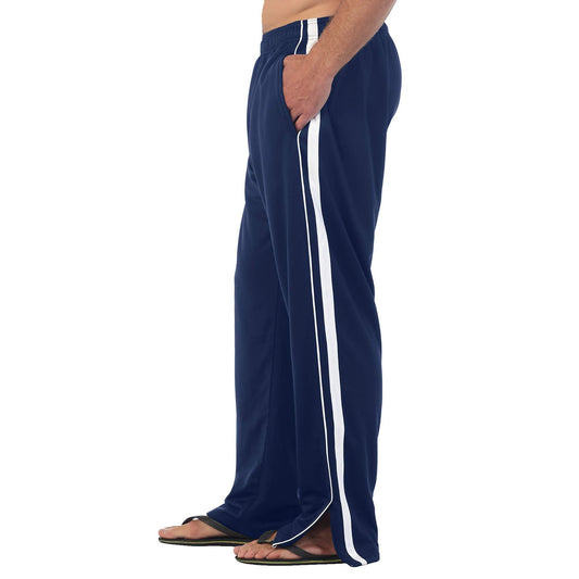Men Sweatpants, Blue Joggers with White Stripe down the side