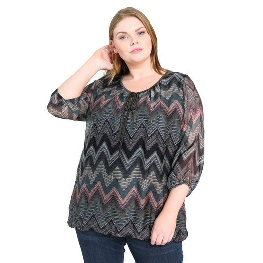 Women's Plus Size Multi-Color Long Sleeve Top - Size 18