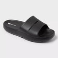 men Black slide sandal on a light gray background