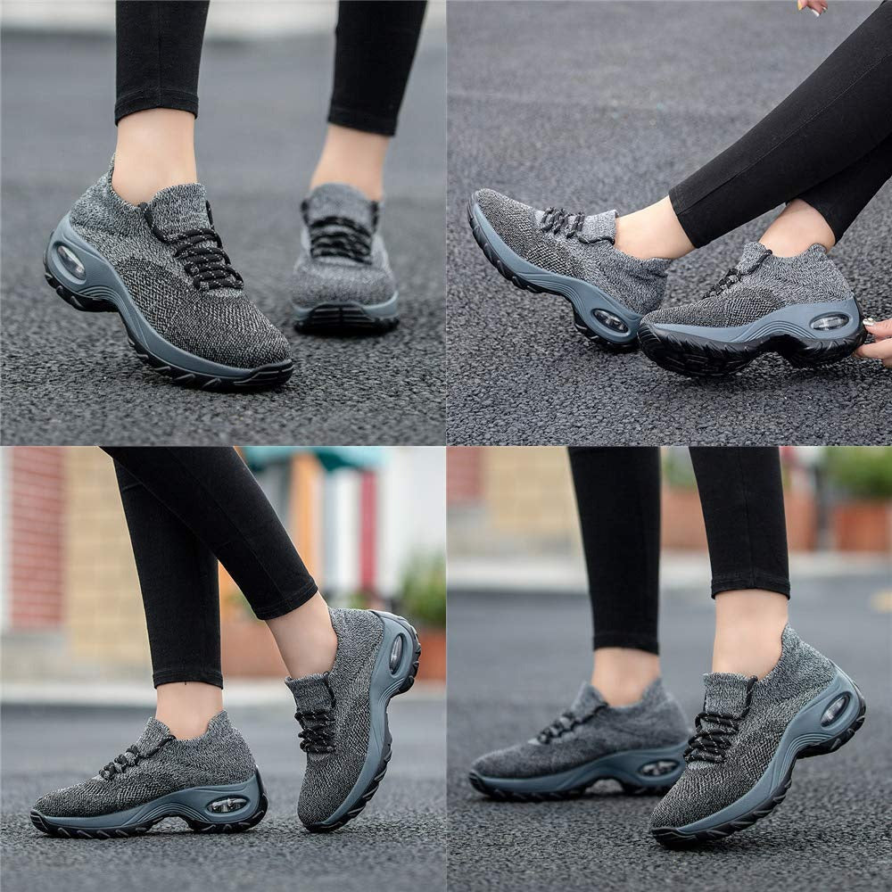 K&T Women Sock Sneakers, Size 8.5 Light Weight Mesh Slip On Walking Shoes