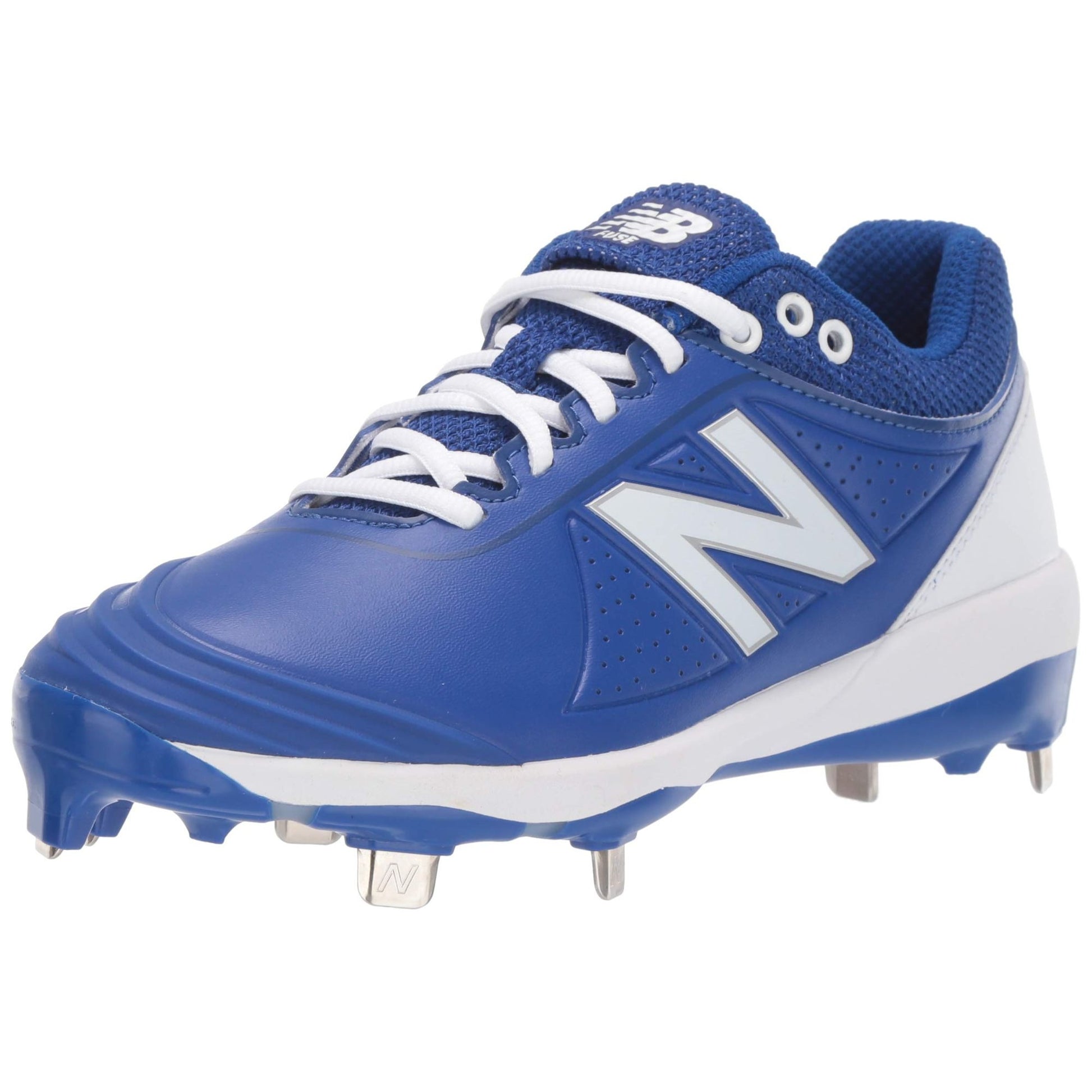 New Balance Women's Fuse V2 Metal Softball Shoe, Royal Blue and White Size 5