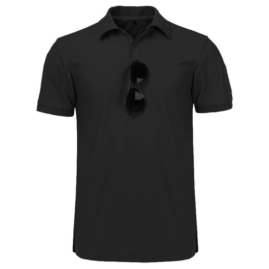 Men's Black Polo Shirt,  Size XXL Short Sleeve Sports Golf Tennis Polo Shirt