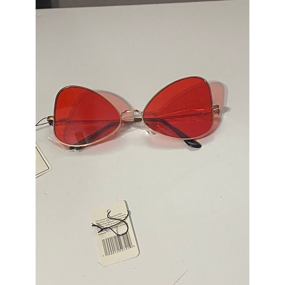 Women's Red Butterfly Tinted Sunglasses #73