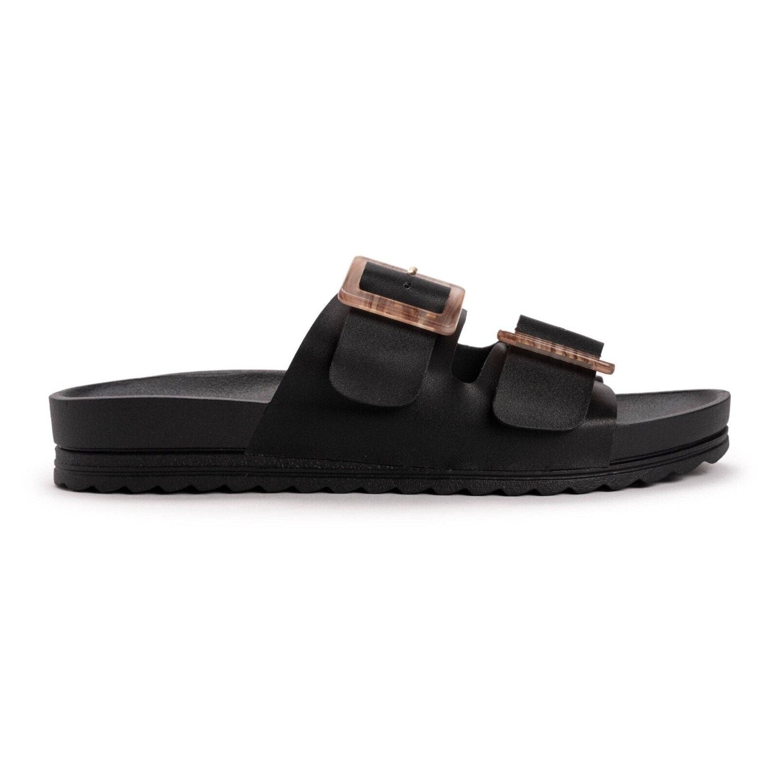 Muk Luks Grand Cayman Women's Sandals - Black Slip-On Sandals Size 8