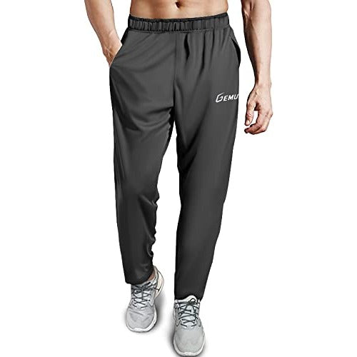 GEMUNTO Men's Track Pants, Gray Size XXL Athletic Jogger Sweatpants