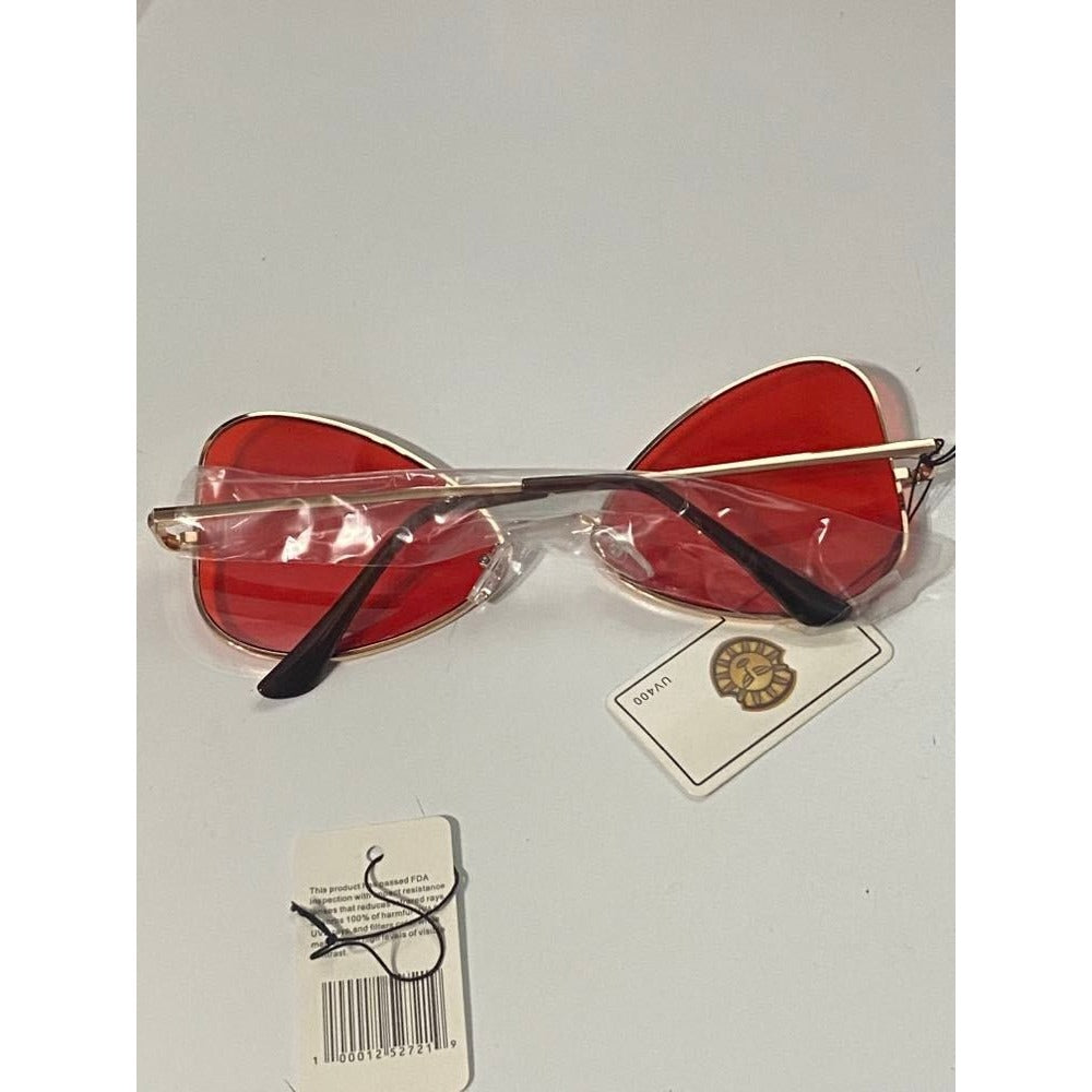 Women's Red Butterfly Tinted Sunglasses #73