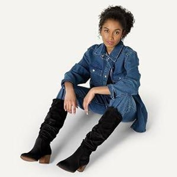 Women's Tall Block Heel Boots by Amazon Essentials Black Size 7.5 NWT