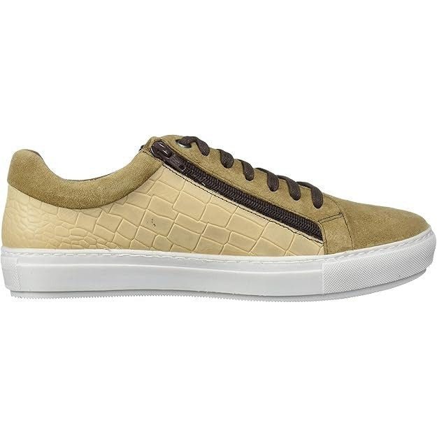 Brothers United Men's Sneakers Leather Lace Up Fashion Sneaker with Zip Size 9