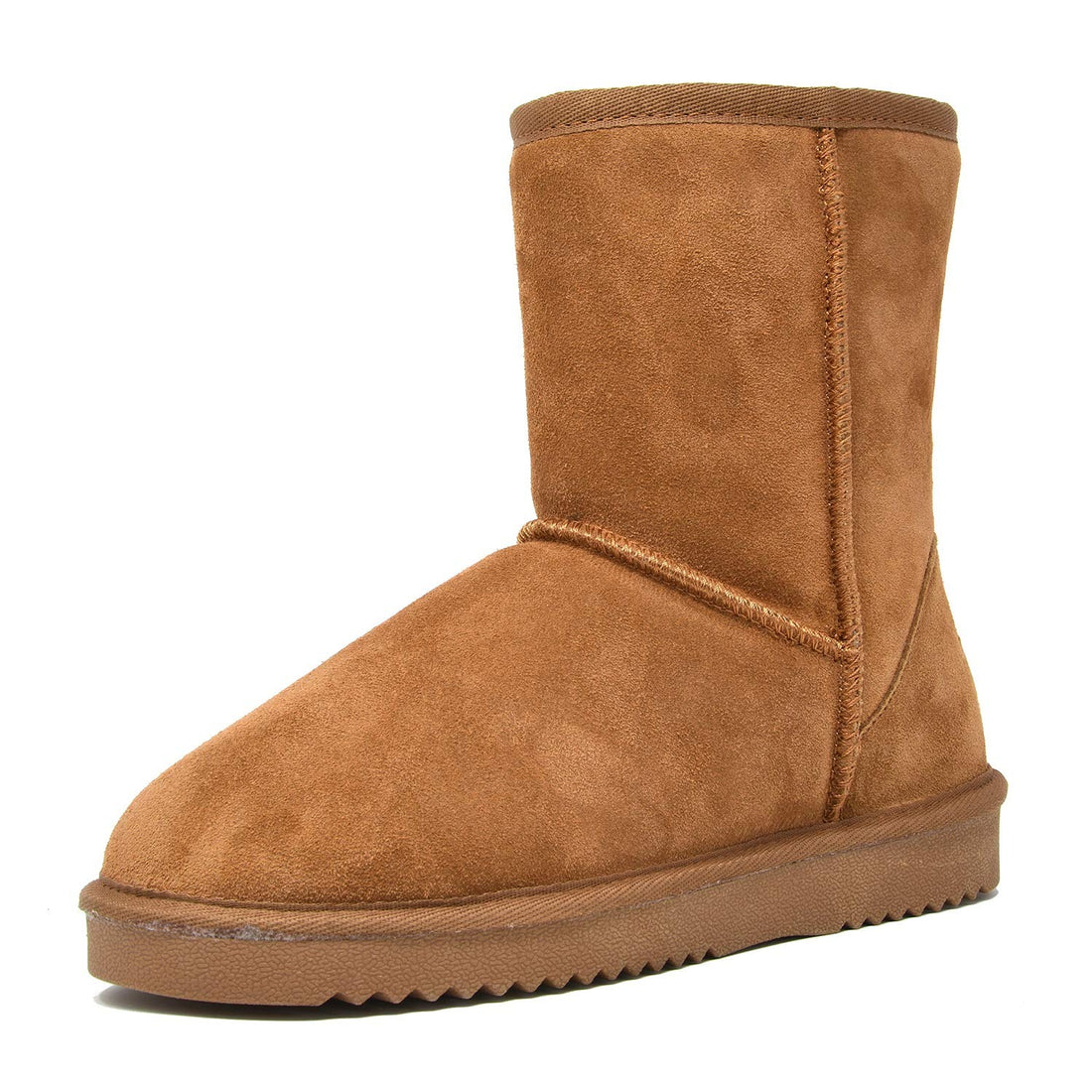 Women’s Chestnut Brown Winter Boots Size 10 – Mid-Calf Suede Snow Boots