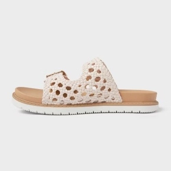 Girls' Cat & Jack Blush Brooklyn Crochet Footbed Sandals Size 3 New With Tags
