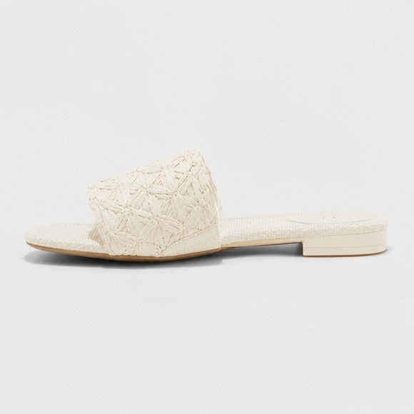 Women's Sandals by A New Day Ariella Raffia White Size 10 New With Tags