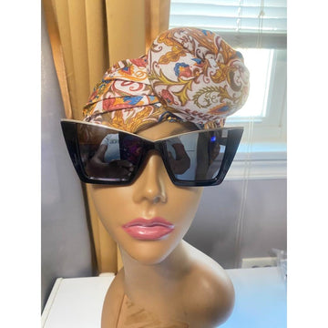 Women's Black and Gold Modern Sharp Cat Eye Sunglasses