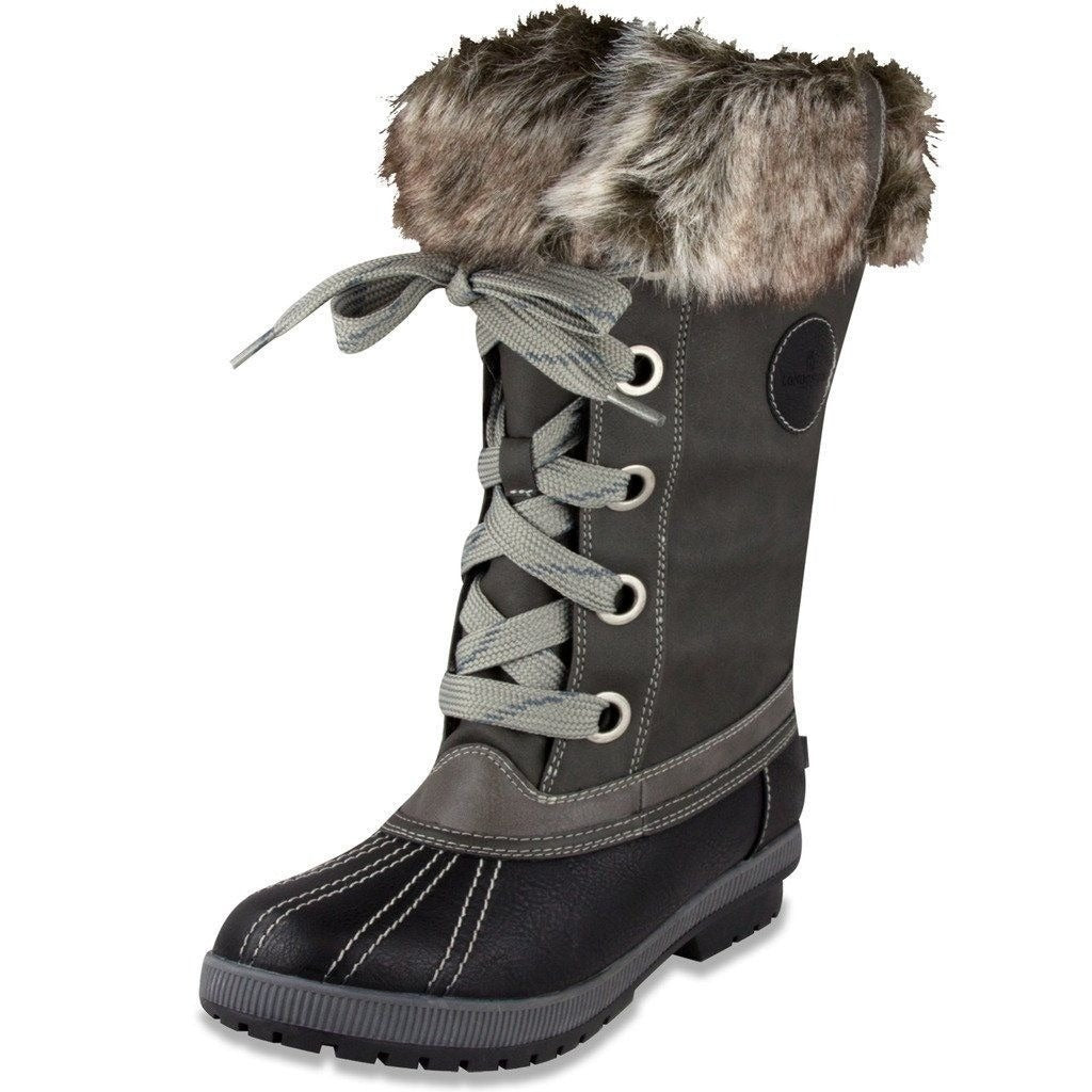 LONDON FOG Women's Melton Waterproof Snow Boots - Black/Grey 11 (NWT)