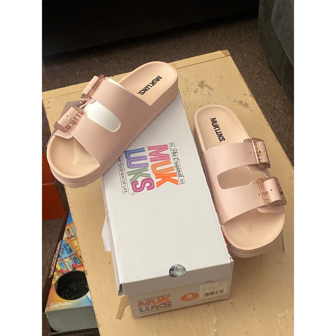 Muk Luks Grand Cayman Women's Sandals - Blush Pink Slip-On Size 9