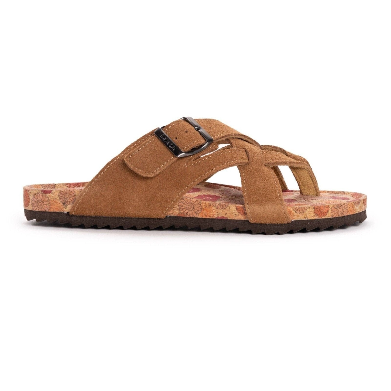 Muk Luks Tanner Terra Turf Sandals - Cognac Suede Women's Size 9
