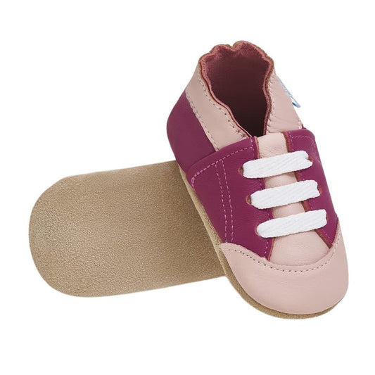 Baby Girl Size 2 Tennis Shoes Pink Leather Soft Shoes for Baby Girl