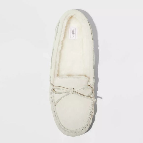 Women's Auden Bria Moccasin Slippers Cream Size 6 New With Tags