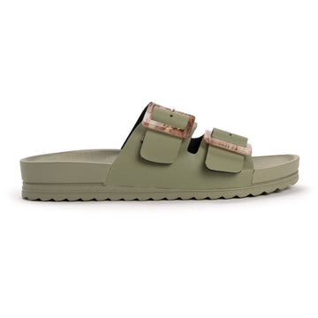 Muk Luks Grand Cayman Women's Sandals - Light Olive Green Size 8