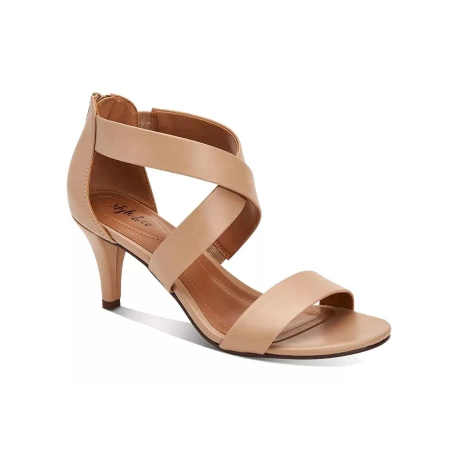 Style & Co Paysonn Nude Smooth Dress Sandals Women's Size 8.5M