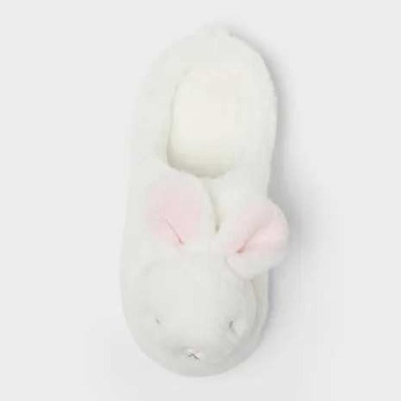 Little Girl Bunny Scuff Slippers by Cat & Jack Ivory Size 2-3 New With Tags