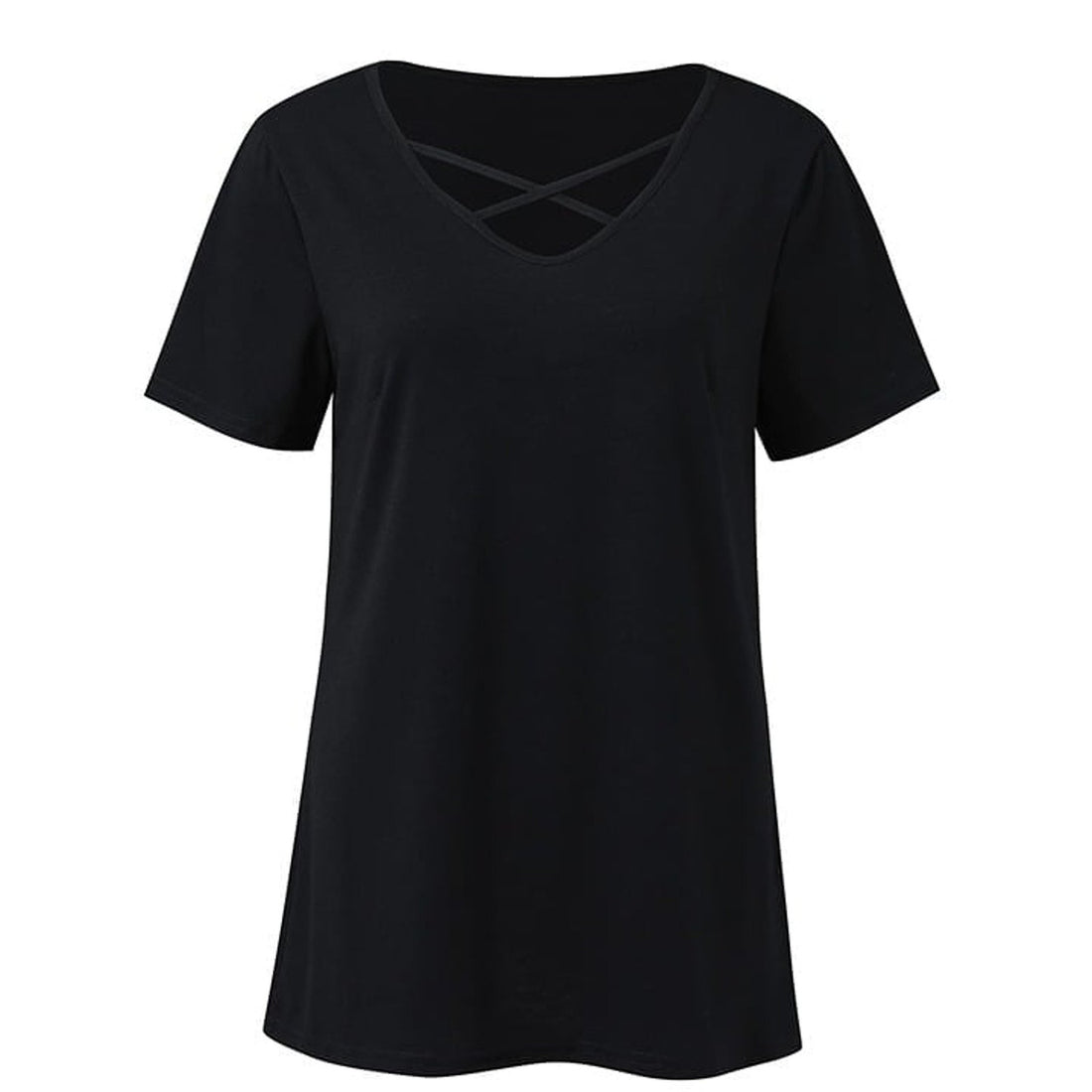 Women's Black Criss-Cross T-Shirt