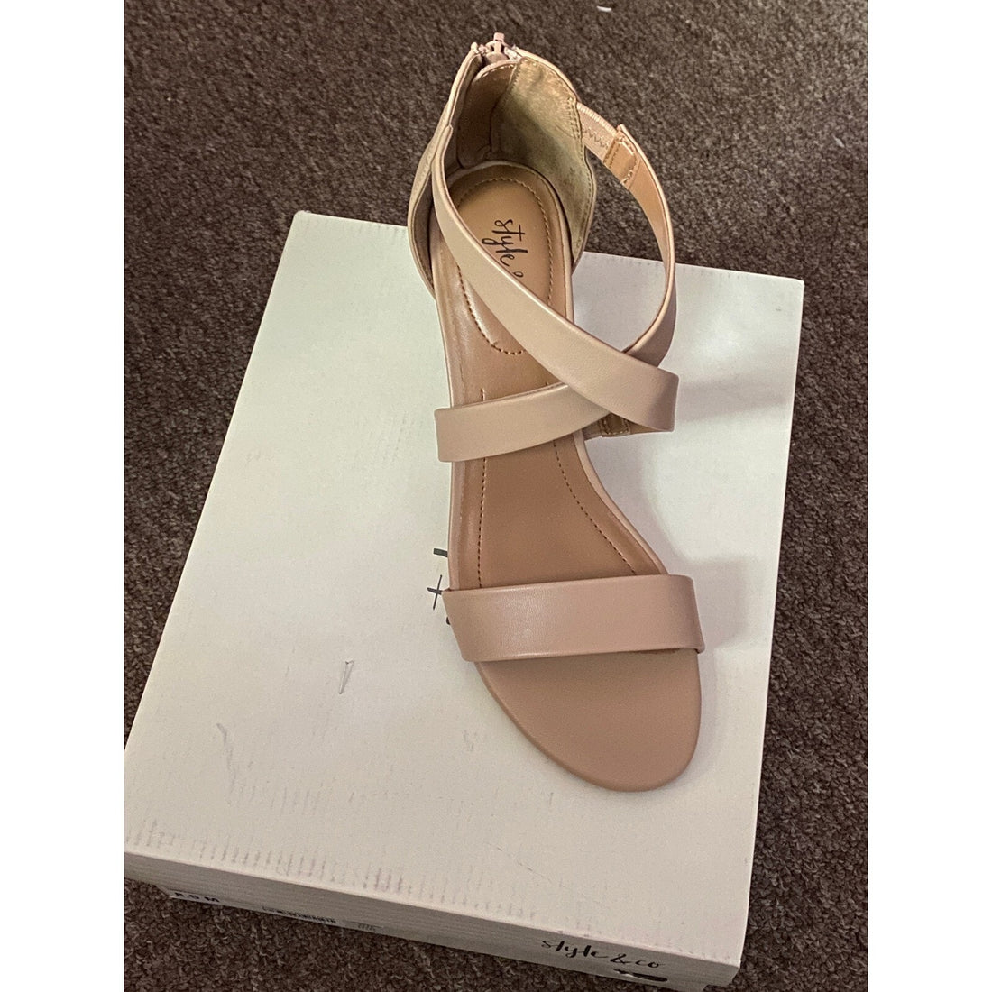 Style & Co Paysonn Nude Smooth Dress Sandals Women's Size 8.5M