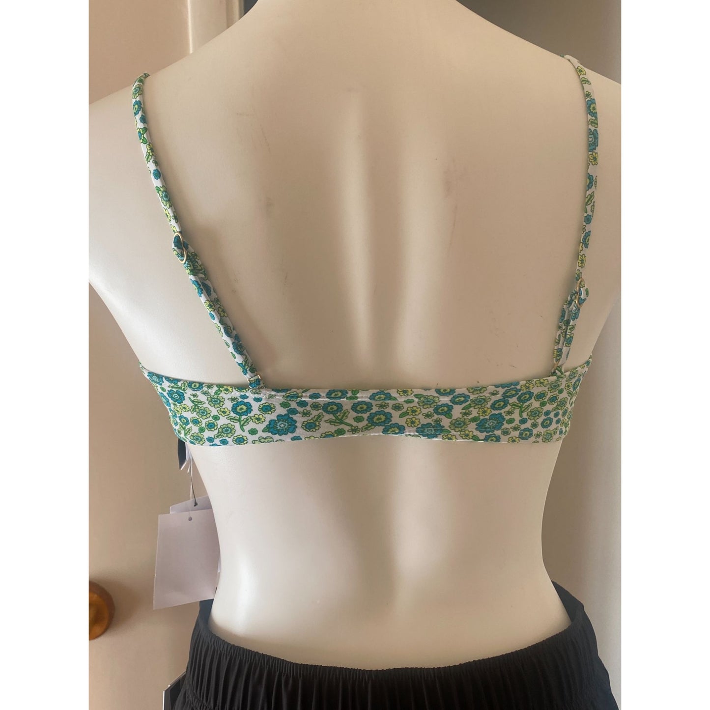 Cotton On Straight Neck Crop Women's Bikini Top - Size Small Green Swim Top