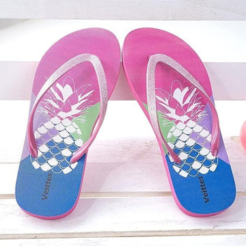 Veittes Pineapple Glitter Flip Flops Thong Sandals - Size 10