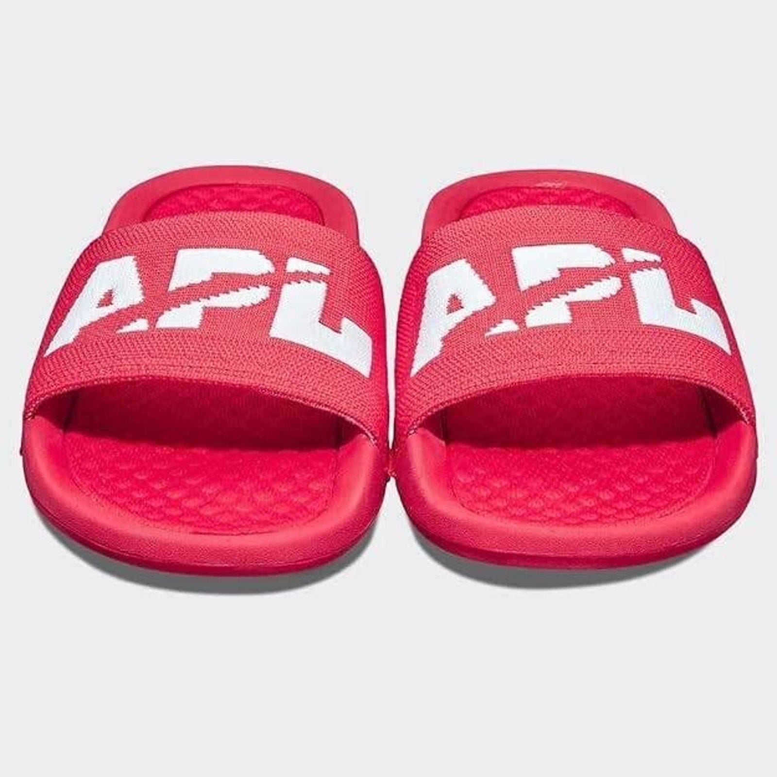 APL Women's Techloom Slide Sandals Red/White Size 9 – Cushioned Comfort