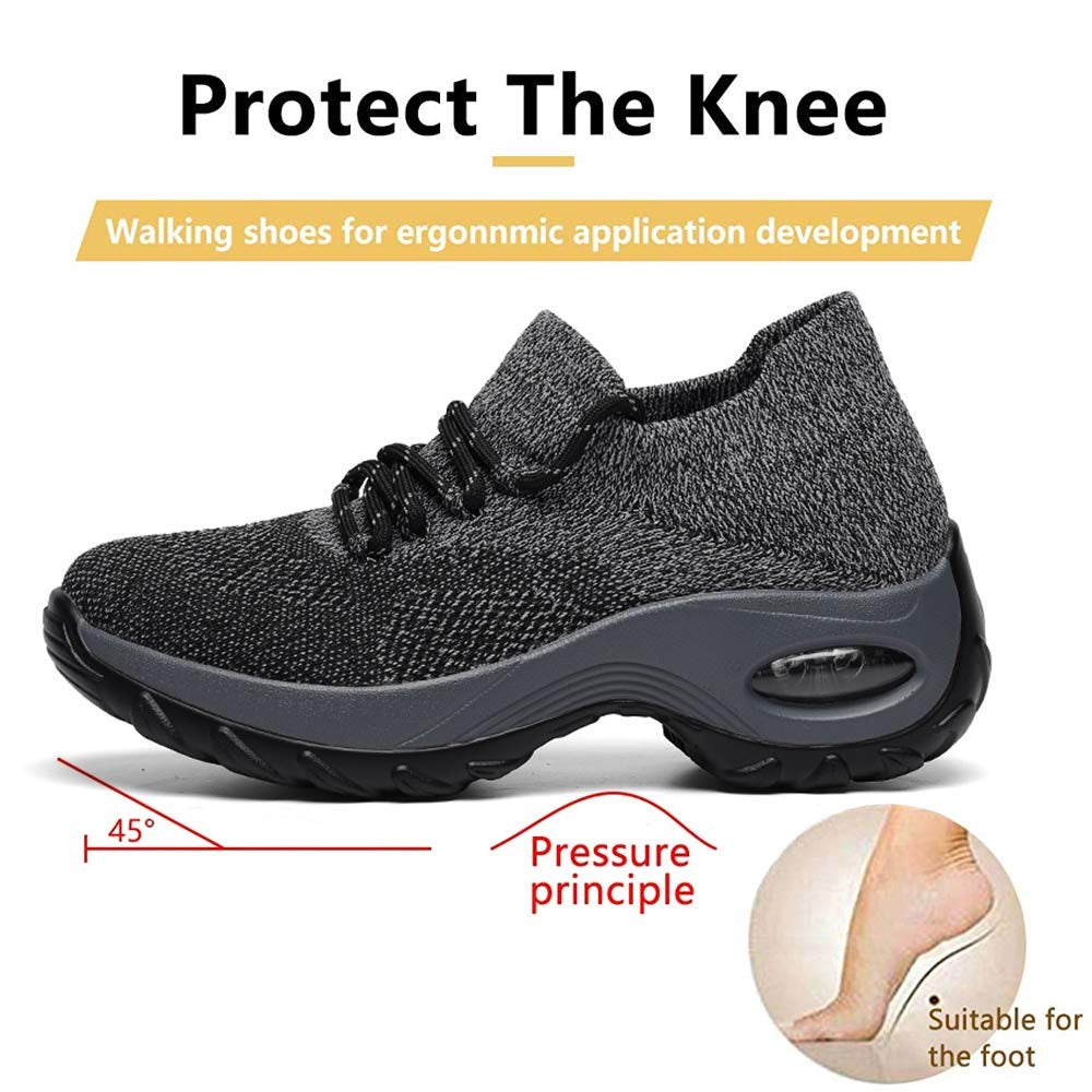 K&T Women Sock Sneakers, Size 8.5 Light Weight Mesh Slip On Walking Shoes