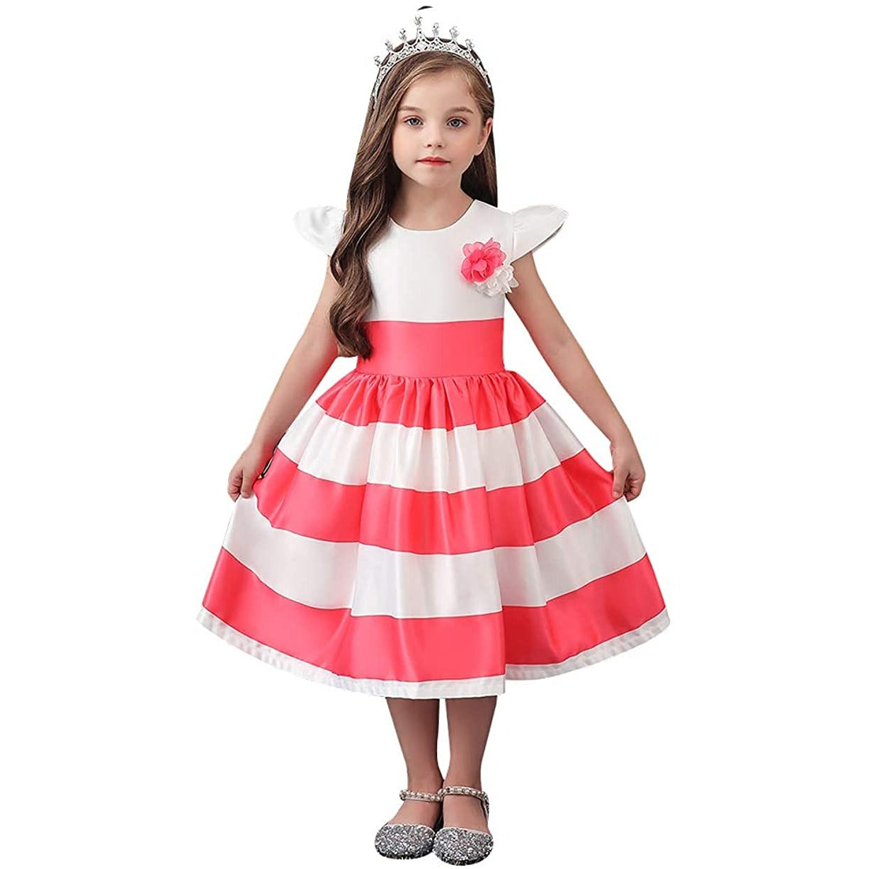 Girl Dress Kids Ruffles Lace Party Wedding Bridesmaid Dresses