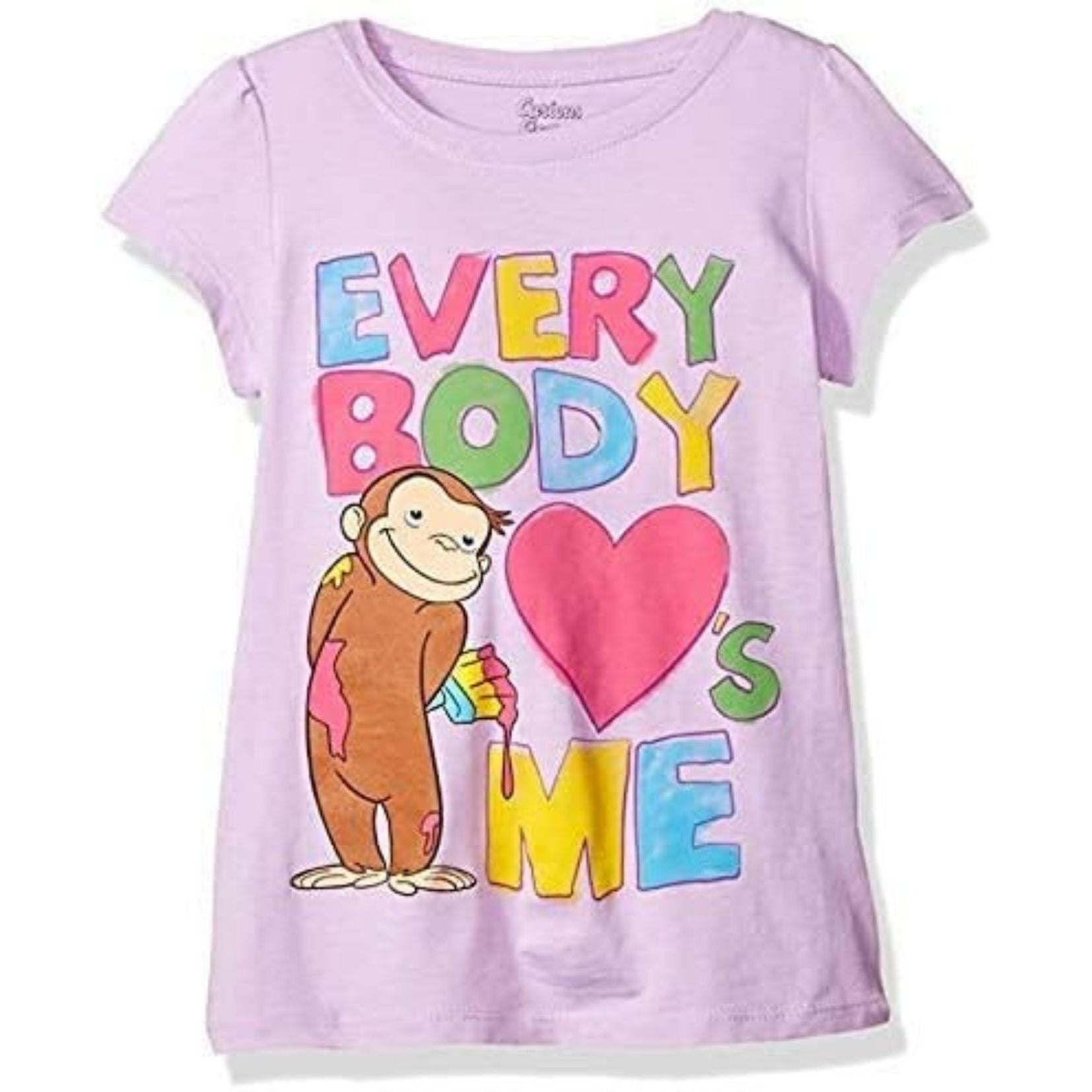 Toddler Girl Curious George T-Shirt,  Purple Size 3T, Officially Licensed Top