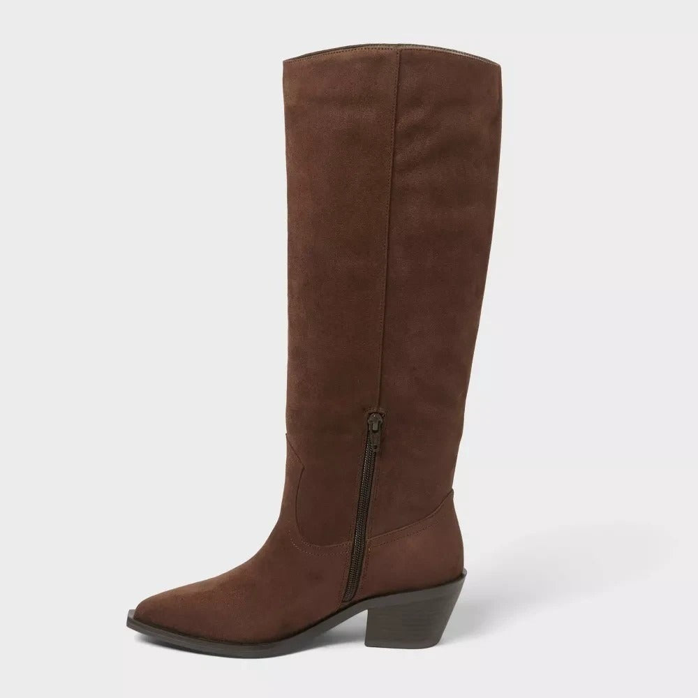 Universal Thread Patsy Tall Fringe Western Boots Chocolate Brown
