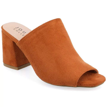 Journee Collection Adelaide Peep Toe Block Heel Sandals 5 New With Tags