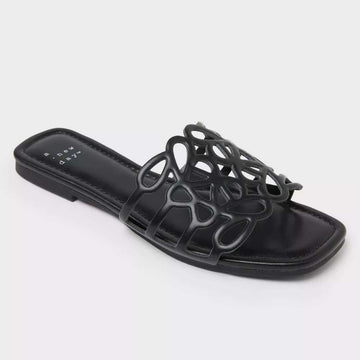 Women's Slide Sandals A New Day Fiona Black Size 8.5W