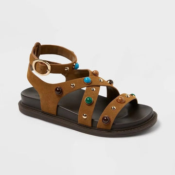 Women's Manya Sandals by Universal Thread Brown New With Tags