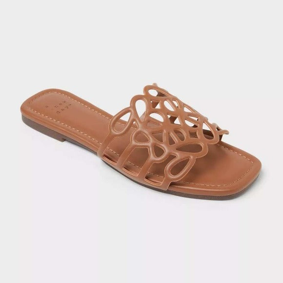 Women's Fiona Slide Sandals by A New Day Beige Size 11 New With Tags