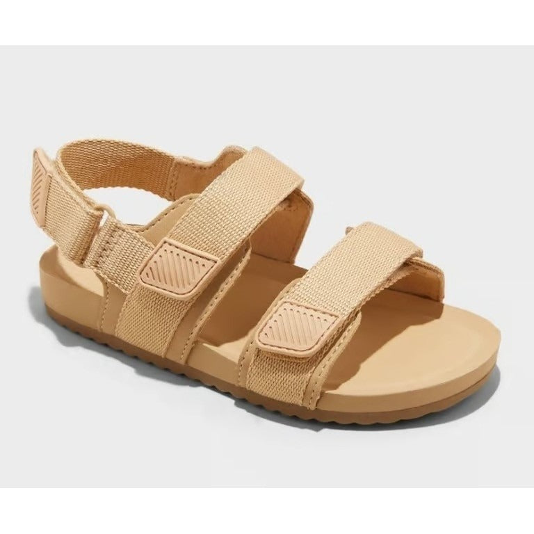 Toddler Cedric Sandals Tan Hook and Loop Straps Size 12T