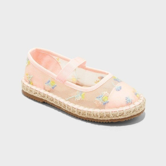 Toddler Arren Embroidered Floral Espadrille Flats Pink Size  11T Cat & Jack