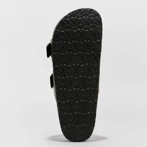 Women's Neida EVA Two Band Footbed Slide Sandals - Shade & Shore Black 8 NWT