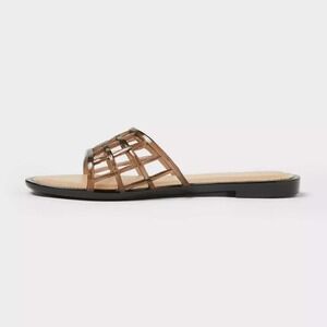Women's Harbor Jelly Slide Sandals by A New Day Brown Size 8 New With Tags