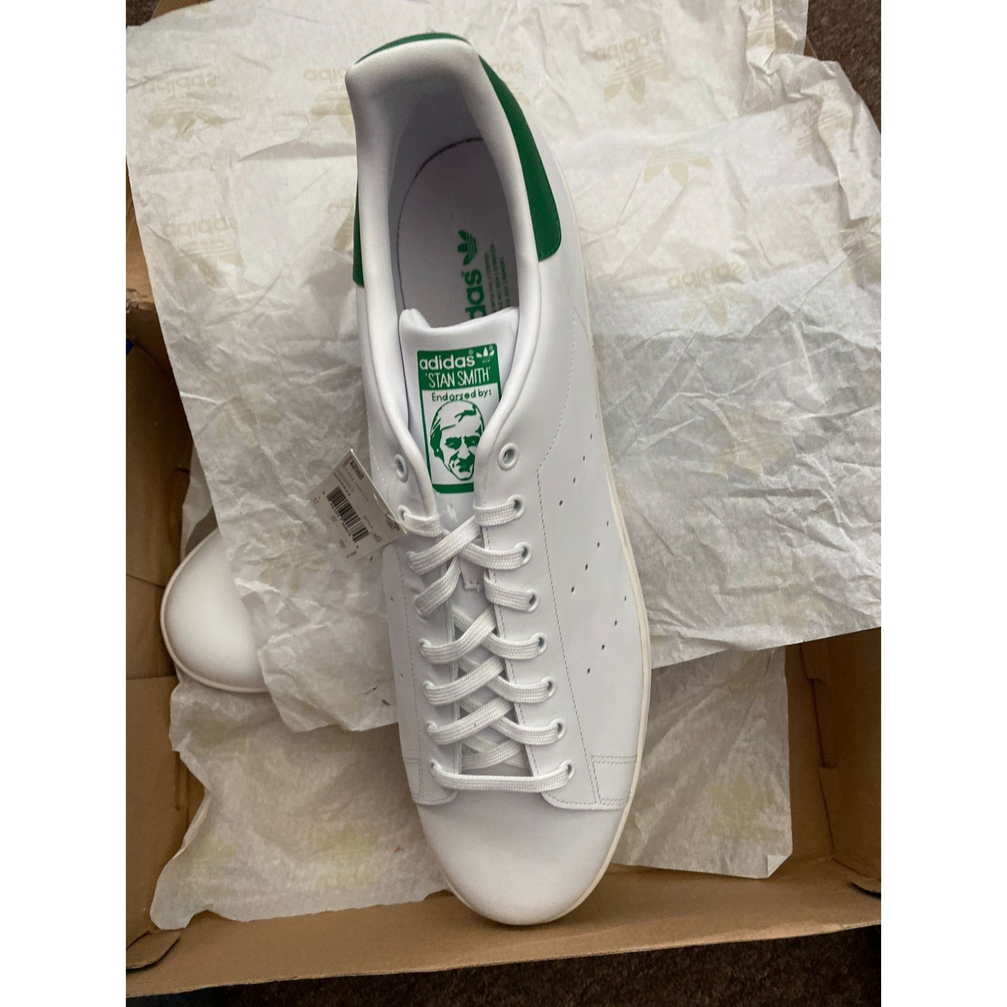 Adidas Stan Smith White/Green Sneakers Size 21 Classic Tennis Style
