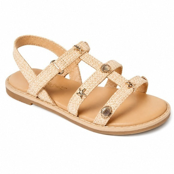 Toddler Girls Kinsley Raffia Sandals by Cat & Jack Beige New With Tags